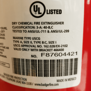 Fire Extinguisher Serial Number Location